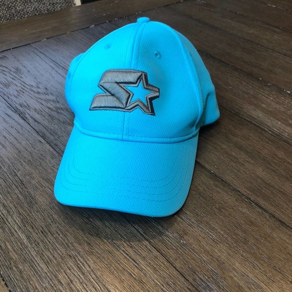 Y2K Vibes Starter Bright Blue Fitted One Size Baseball Hat - Trendy and Stylish - Picture 2 of 8